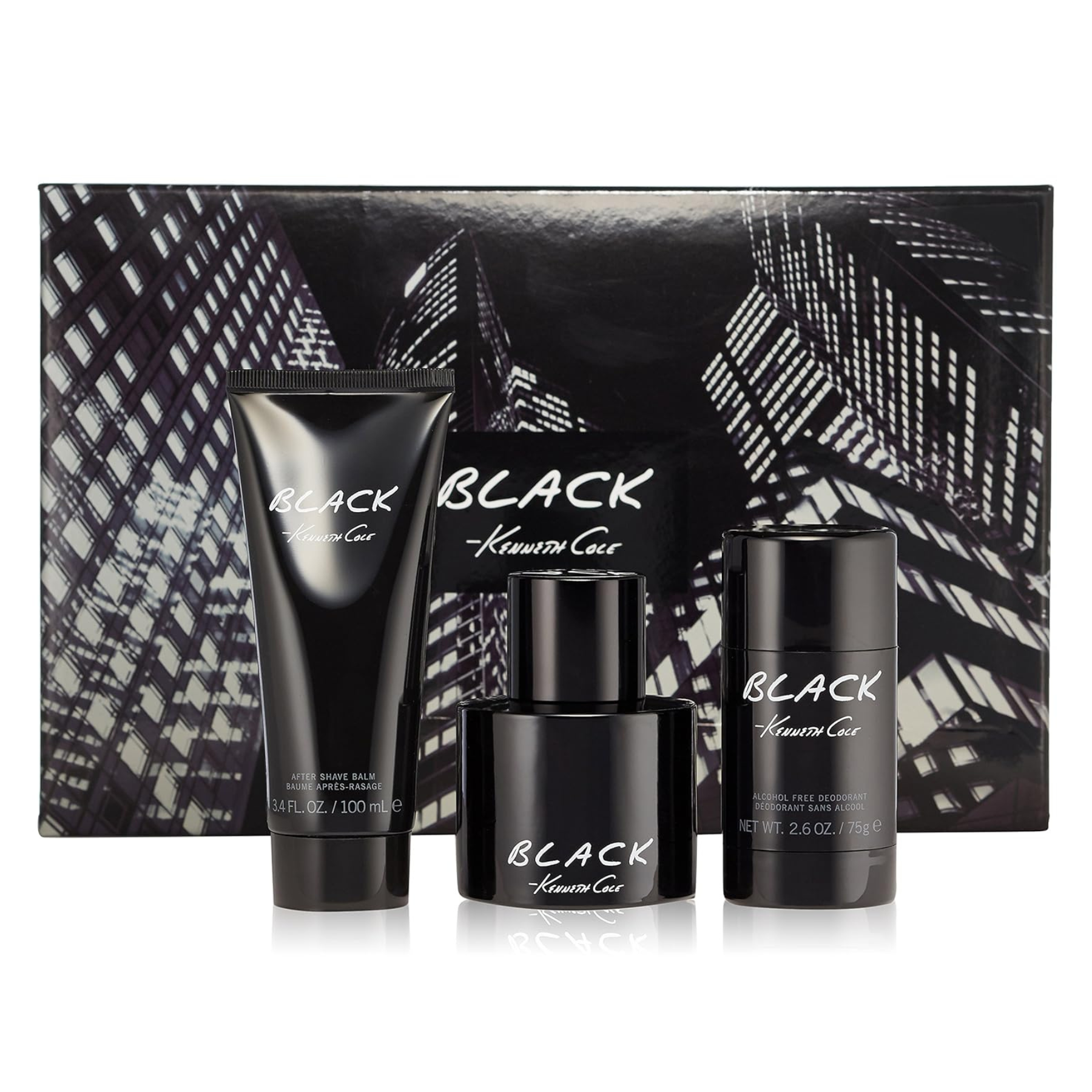 Kenneth Cole Black Men EDT 100ml Gift Set Shave Balm 100ml Deodorant 75ml